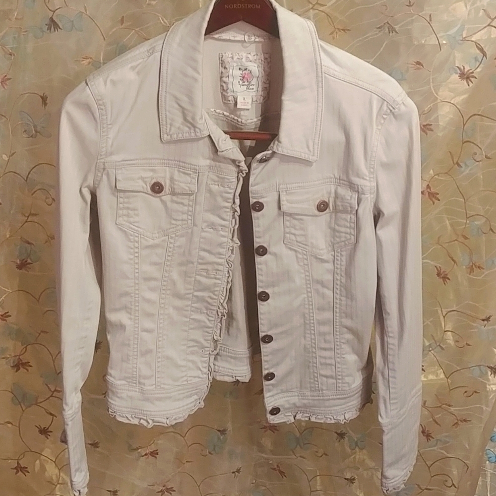 Anchor Blue light grey feminine denim jacket